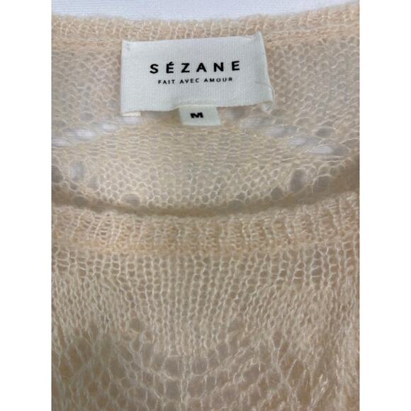 Women's Sezane Wool Mohair Knit Pullover Sweater Ivory Size M Dreamy Feminine - Picture 4 of 9